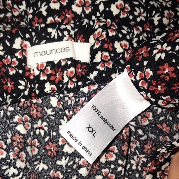 Maurices Ditsy Floral High Rise Ruffle Tiered Pull On Midi Skirt Flowy Textured - Picture 15 of 16